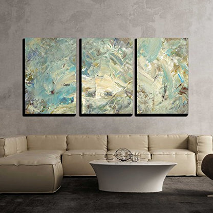wall26 - 3 Piece Canvas Wall Art - Analog Painted Background, Created with Brushes and Painting Knife - Modern Home Art Stretched and Framed Ready to Hang - 16"x24"x3 Panels - color: Artwork - 08, size: 24" x 16" x 3 Panels