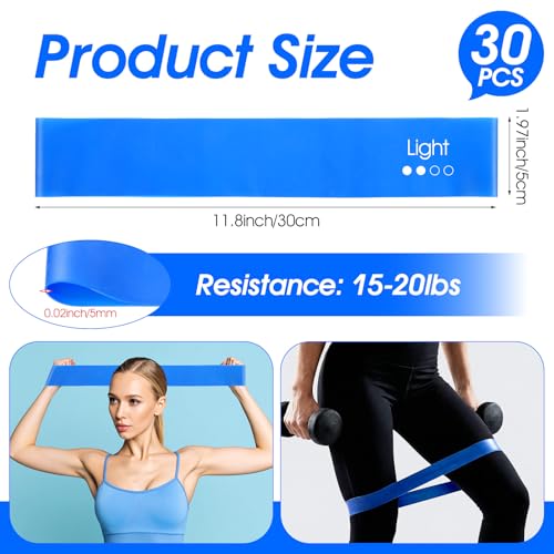 30 Pcs Resistance Bands Resistance Loop Exercise Bands Exercise Equipment Elastic Drap Ring for Women and Men Home Fitness, Gym, Yoga