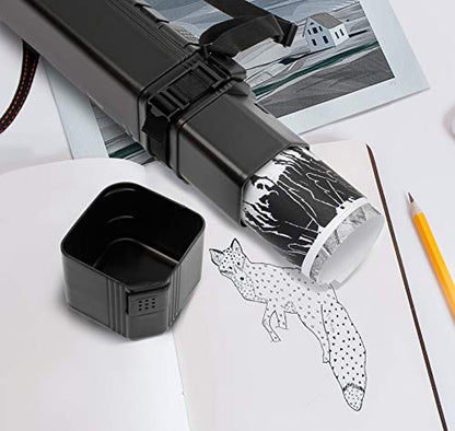 VViViD Flat-Sided Black Plastic 25-41 Inch Length Telescoping Poster, Artwork and Document Carrying Tube