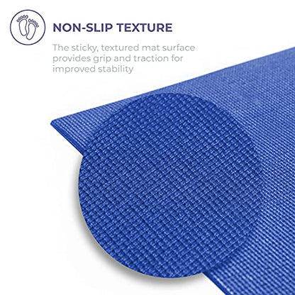 Voyage 5mm Studio Yoga Mats, 4 Pack, 72x24in - color: Dark Blue