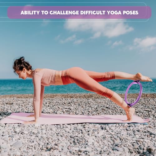 Syhood Pilates Ring 11. 81 Inch Pilates Circle Yoga Ring Magic Lightweight Flexible Workout Equipment for Fitness Physical Therapy Resistance Exercise Arms Legs - color: Purple