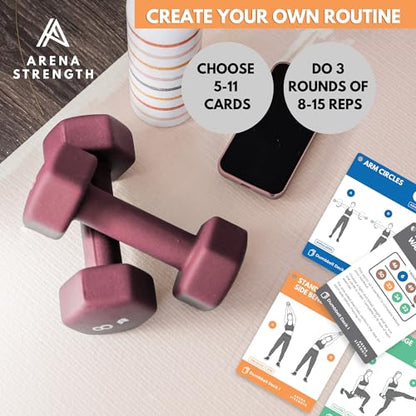 Arena Strength Workout Cards - Instructional Fitness Deck for Booty Band Workouts, Beginner Fitness Guide for Resistance Band Training Exercises at Home. Includes Workout Routines. - style: Dumbbell (Part 1)