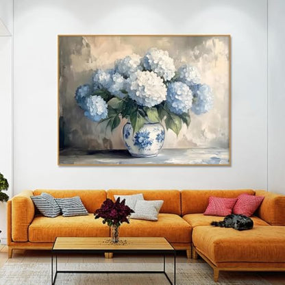 WUDWL Hydrangea Diamond Art Kits for Adult Diamond Painting Kits for Adults | Flower DIY Diamond Painting Kits 5D Diamond Dots Gem Art Crafts with Tools,Round Full Drill 12x16inch - color: DP04738
