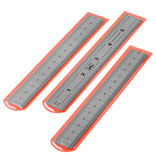 Mr. Pen- Machinist Ruler, 3 Pack, 6 Inch, Stainless Steel Metric & Imperial | Precision Measuring Tool, 1/64, 1/32 Graduation for Engineering, Carpentry, Drafting, Office, School - style: 6 inch, 3 Pack