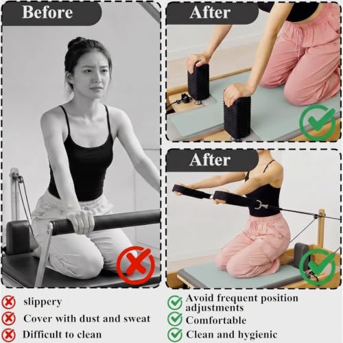 QCWN Non-Slip Pilates Reformer Mat Cover, 39" x 24" Pilates Machine Towel with Headrest Cutout, 0.8mm Sweat-Wicking Micro-Suede Foldable Mat for Female Pilates Enthusiast Exercise Matfor Pilate Training Yoga - color: Light Green