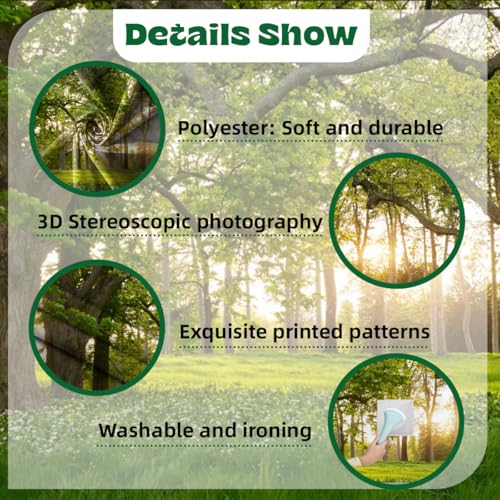 5x3ft Garden Spring Scenery Backdrop Rainforest Tropical Grassland Flowers in the Sunlight Nature Landscape Green Tree Photo Background for Camping Picnic Outdoor Party Bedroom Living Room - size: 5x3ft-polyester