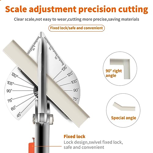 Miter Shears, 45°-135° Adjustable Angle Cutter for Shoe Moulding, Quarter Round and PVC, SK5 Steel Trim Scissors (Tool Only) - size: HD-3101 NB - Shears Without Replacement Blade