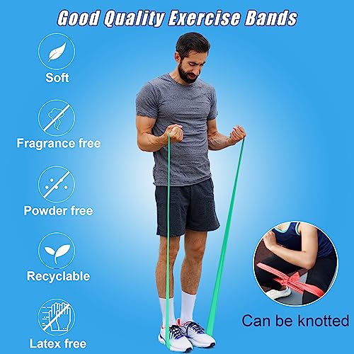 Resistance Bands Set for Physical Therapy, Rehab, Yoga and Pilates - color: 10-pcs resistance set