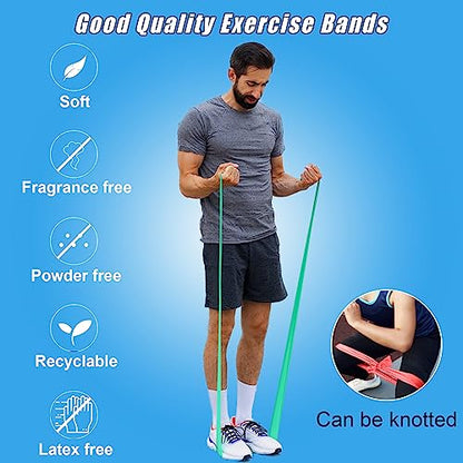 Resistance Bands Set for Physical Therapy, Rehab, Yoga and Pilates - color: 10-pcs resistance set