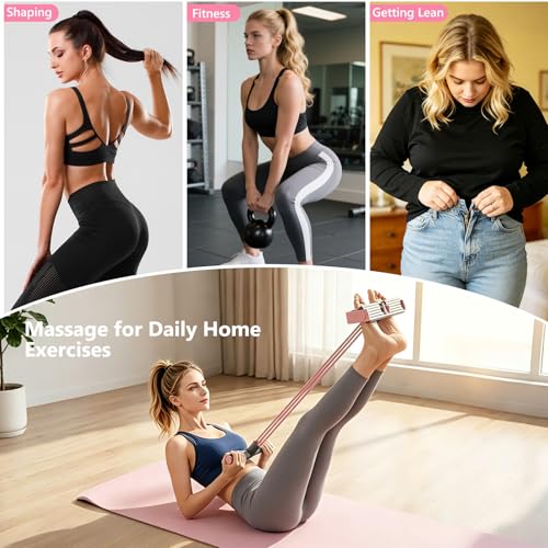Pedal Resistance Band with Handle,4/6/8 Resistance Levels Elastic Pull Rope, Portable Fitness Bands for Leg Butt Training, Home Gym, Yoga, Pilates - size: 6 Levels（Pink ）