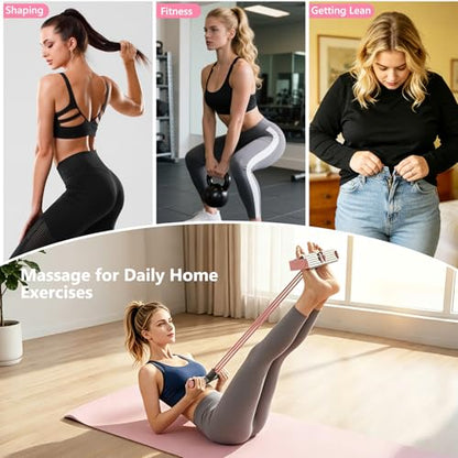 Pedal Resistance Band with Handle,4/6/8 Resistance Levels Elastic Pull Rope, Portable Fitness Bands for Leg Butt Training, Home Gym, Yoga, Pilates - size: 6 Levels（Pink ）