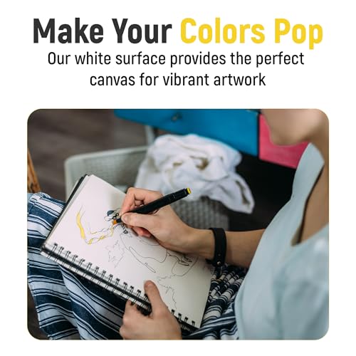 MAyART A4+ Spiral Sketchbook Hardcover, 120 Pages 110gsm White Thick Paper Drawing Sketch Book, 8.3 x 11.7 inch Wire-O Bound Artist Sketchbook, Acid-Free Sketch Pad for Pencil, Ink & Marker - size: A4
