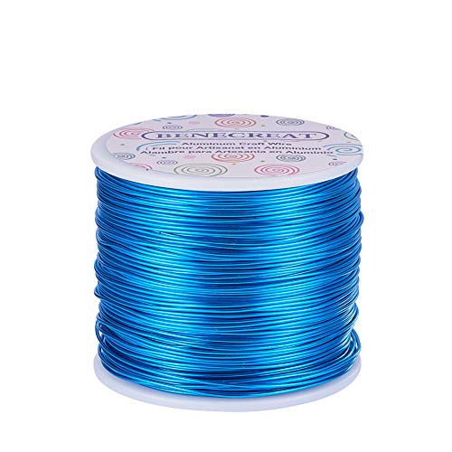 BENECREAT 18 Gauge Jewelry Craft Aluminum Wire 492 Feet Bendable Metal Sculpting Wire for Craft Floral Model Skeleton Making (DeepSkyBlue, 1mm) - color: DeepSkyBlue, size: 18 Gauge