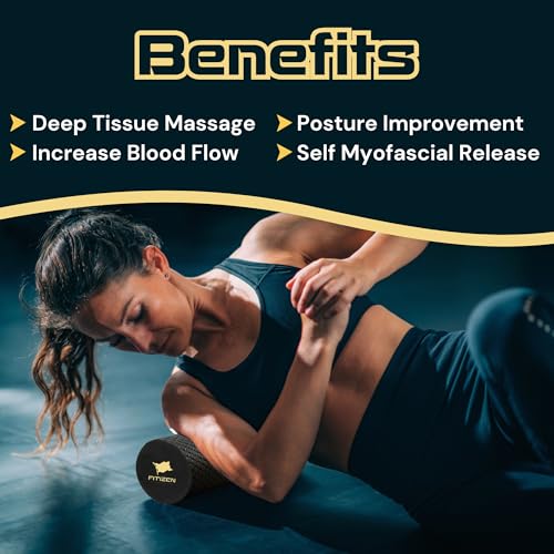 Fitizen Foam Roller – Muscle Massage Rehab Stiff Back Pain Physical Therapy Deep Tissue Firm Exercise Equipment Home Gym Stress Yoga Pilates for The Fit Citizen by FitNation - style: Mini - 12 x 4 Inches (Flag)
