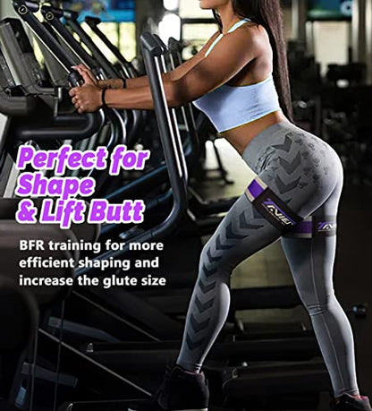 Occlusion Bands for Women Glutes & Hip Building, Blood Flow Restriction Bands BFR Bundle Booty Bands, Best Fabric Resistance Bands for Exercising Your Butt, Squat, Thigh, Fitness - color: Purple/Grey