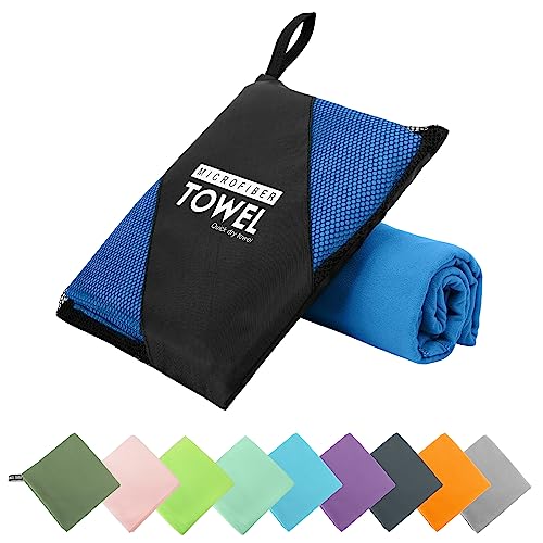 Microfiber Travel Towel, Quick Dry Camping & Gym Towel. Compact | Super Absorbent,Fast Drying,Lightweight,Soft,Suitable for Camping,Backpack,Gym,Swim, Yoga,Hiking - color: Blue, size: XS:12"×24"