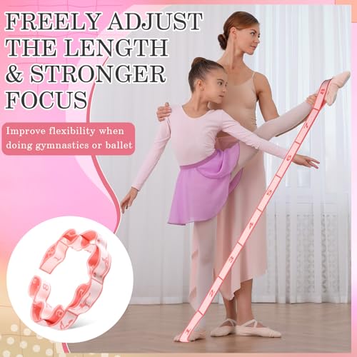 Stretch Strap for Kids Elastic Gymnastic Stretching Ballet Dance Band with 8 Loops Adjustable Exercise Training Resistance Strap for Children Stuff Pilates Latin Yoga Equipment - color: Pink