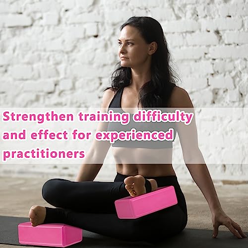 Honoson 20 Pcs Foam Yoga Blocks Bulk 9x6x3'' High Density - color: Rose Red