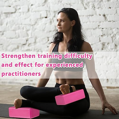 Honoson 20 Pcs Foam Yoga Blocks Bulk 9x6x3'' High Density - color: Rose Red
