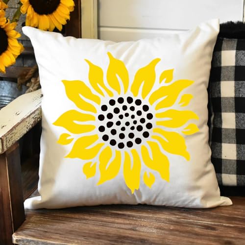 Large Flower Stencils for Walls 14inch Floral Stencils for Wood Fence | Reusable Rose Hibiscus Daisy Sunflower Stencil for Painting on Furniture Fabrics DIY Decor - style: Flowers