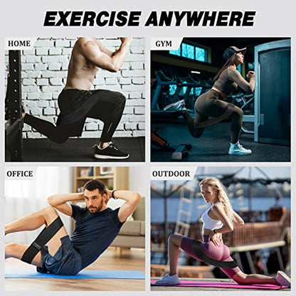 12 Pcs Fabric Resistance Bands for Working Out Non-Slip Booty Exercise Loop Bands for Women Men Glutes Hip Thigh Butt Yoga Pilates Fitness Gym, Light Medium Heavy - color: Black, style: Heavy Resistance