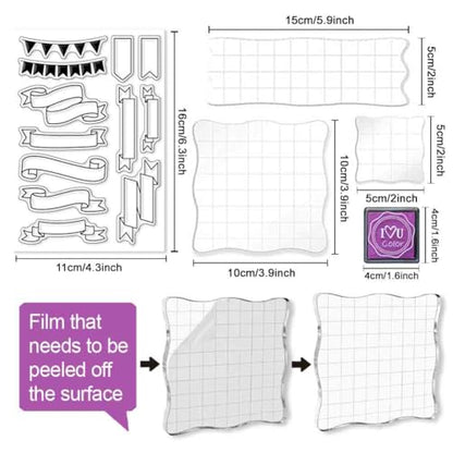 29 Pcs Journal Stamps for Crafting Card Making Supplies Set | 3 Acrylic Clear Stamp Blocks, 6 Clear Silicone Stamps Seals, 20 Craft Ink Pads Calendar Planner Stamp for DIY - style: 29Pcs Planner Clear Stamps