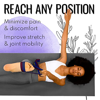 TECEUM 2 IN 1 Yoga & Mat Strap for Stretching – Cotton – 6/8/10 ft - color: Juicy Fig, size: 6 ft