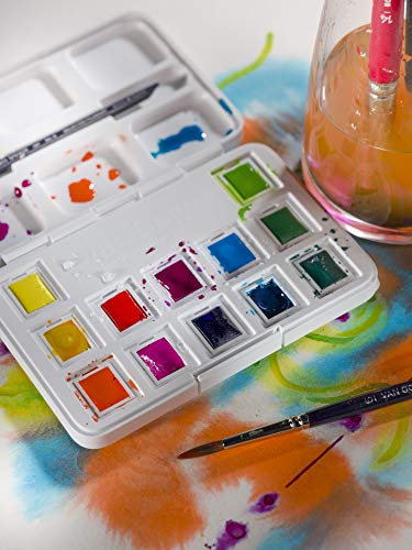 Van Gogh Watercolor Paint Set, Plastic Pocketbox, 12-Half Pan Vibrant Colors Selection - color: 12 Vibrant (Plastic Pocketbox), style: Half Pan