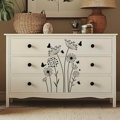 Large Flower Stencils for Painting,8 Pcs Reusable Dandelion Stencils for Painting on Wood Fence Walls Fabric Glass (Dandelion) - color: Dandelion(8Pcs)