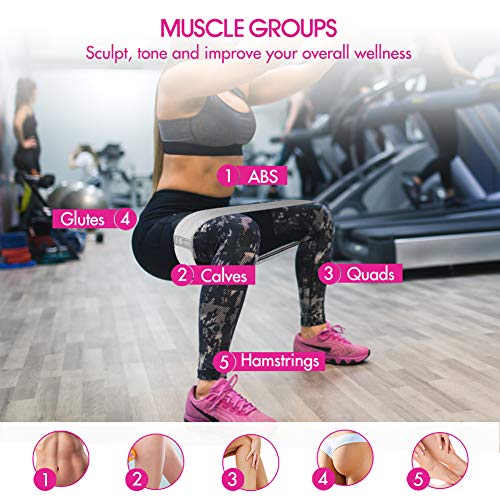 Resistance Bands, Fabric Workout Bands for Women & Men, Cloth Booty Resistance Loop Bands, Thick Squat Bands for Butt/Legs/Thigh/Hip/Glute Excersing - color: Pink/gray/black