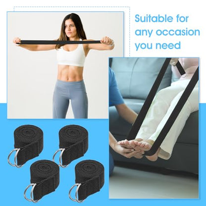 16 Pcs Yoga Strap for Stretching Bulk 6ft Exercise Stretch Band with Metal D Ring Adjustable Pilates Non Elastic Yoga Stretch Belt for Women Men Physical Fitness Gym Workout Dance