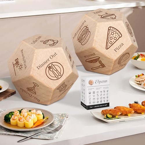 Food Dice&Date Dice，Stocking Stuffers for Men Women,Anniversary Birthday Wedding Couples Gifts for Men Women Husband Boyfriend Girlfriend，White Elephant Gifts for Him Her
