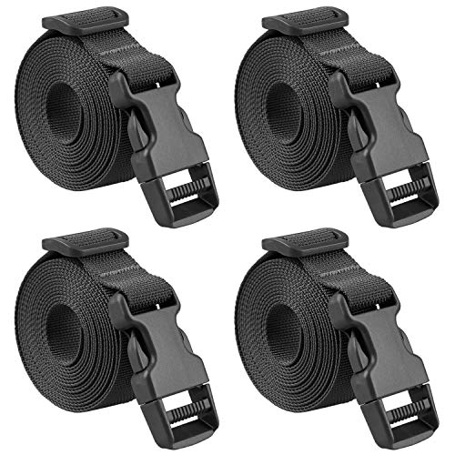 MAGARROW 24" 40" 60" 100" Strap Buckle Packing Straps Adjustable 1-Inch Belt - color: Black (4-Pack), size: 1" Wide - 40" Long