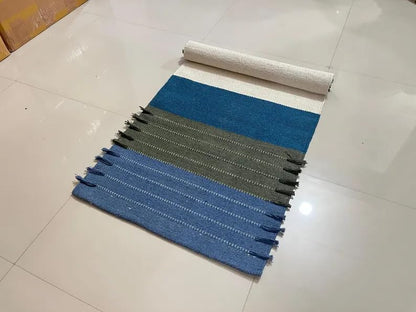 Payal Rugs Cotton Yoga Mat - Eco-Friendly Hand-Woven Rug - Non Slip & Thick (24”x72”x5mm) for Yoga Everyday Fitness at Home - Comfortable Extra-Long - color: Multicolor