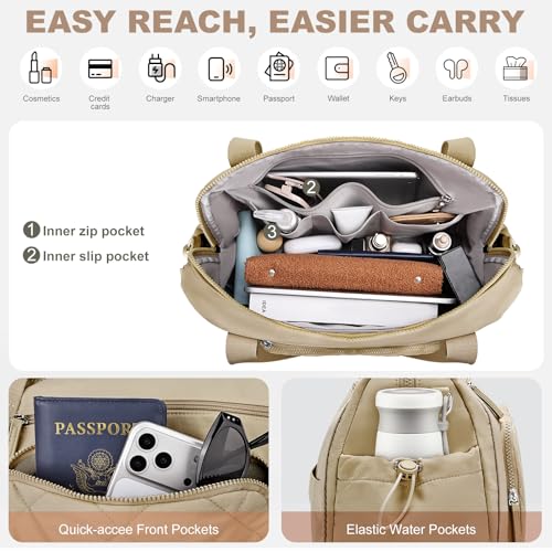 SYTRAH Gym Bag for Women, Duffle Sport Purse for Travel & Dance Khaki - color: Yellow(No shoe compartment)