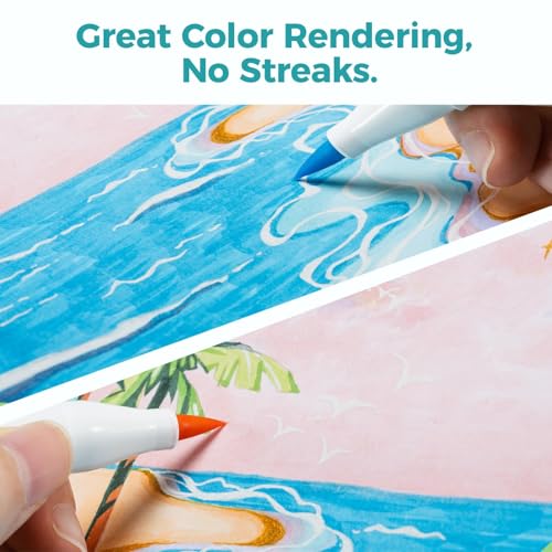 Ohuhu 8.3"x8.3" Double-Sided Bleedproof Marker Pad Art Sketchbook 50 Sheets | Square Sketch Book - 160 LB/280 GSM Smooth Drawing Paper - 50 Sheets/100 Pages - Spiral-Bound Sketch Pad for Alcohol Markers - size: 8.3" x 8.3"