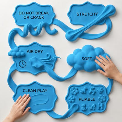 BOHS Foam Clay, Sky Blue Air Dry Modeling Clay, 1.1 lb | Soft, lightweight; crack-free finish; EVA and polystyrene foam details; cosplay props, figurines, fake bakes and slime making - color: Sky-blue, size: 500 g