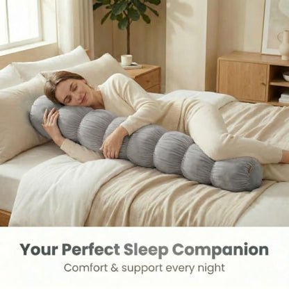 Pat. Pend. Long Bolster Pillow for Bed, 39 Inch, Zinc Gray - color: Zinc Gray, size: 39"x 7.87"