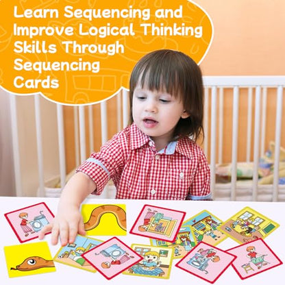 Sequencing Cards,Sequence Board Game for Kids,Story Storytelling,Speech Therapy Toys Materials for Autism,Social Skills,Sentence Building,Educational Classroom Preschool Learning Activities - style: 5 Sequencing Cards