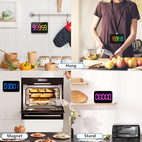 Samshow Rechargeable Digital Kitchen Timer, 2 Packs, Color Change - color: Rgb