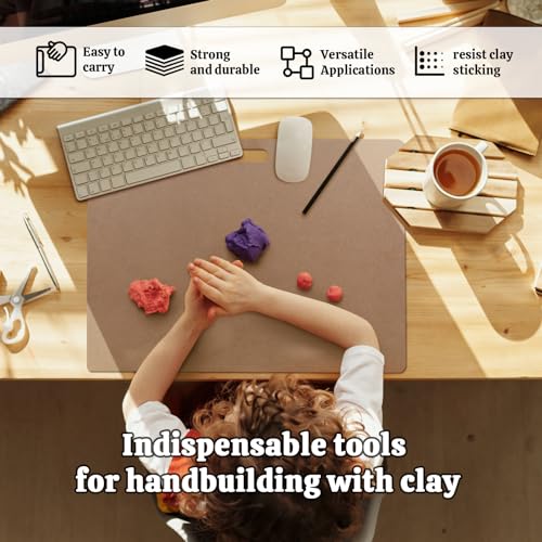 CALPALMY Clay Wedging Board with Convenient Built-in Handle - 24 x 18" Portable Clay Board for Ceramics, Clay Crafts, and Pottery - Sturdy 9mm Thickness MDF Tote Board for Clay Art Enthusiasts - size: 24"x18" (9mm thick)