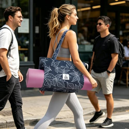 IwIeIaIrI Yoga Tote Mat Bag Carrier for Women with Mat Holder - color: Blue