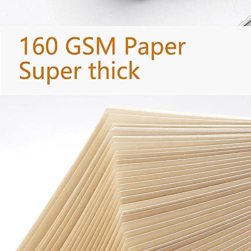 Retro Spiral Sketchbook Linen Hardcover 120 Pages 160GSM Thick Refillable Loose Leaf Notebook for Art Drawing Stationery School Supplies (Large)