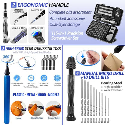 262 Pcs 3D Printer Tool Set w/Bag, Nozzle Kit & Mini Electric Grinder | Basic Model Tools. Removal, Trimming, Finishing. Full-Process Needs. Multi-Spec Cleaning Kit