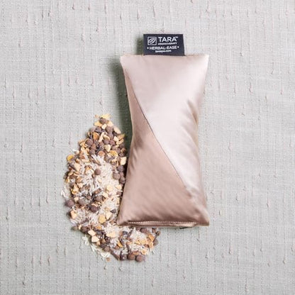 TARA Spa Therapy Herbal-Ease Aromatherapy Pillow Gift Bag Set, Neck + Silk Eye Pillow, Chai - color: Chai