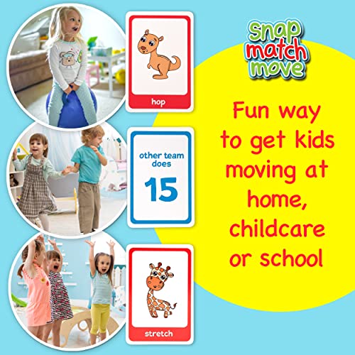 Animal Movement Cards for Kids, Active Games, 20 Animals, 52 Cards | Snap, Matching & Go Fish Game Modes, Gross Motor Activity, Indoor Outdoor, Classroom PE Homeschool, Toddler Exercise Cards - style: Animal Movement Cards