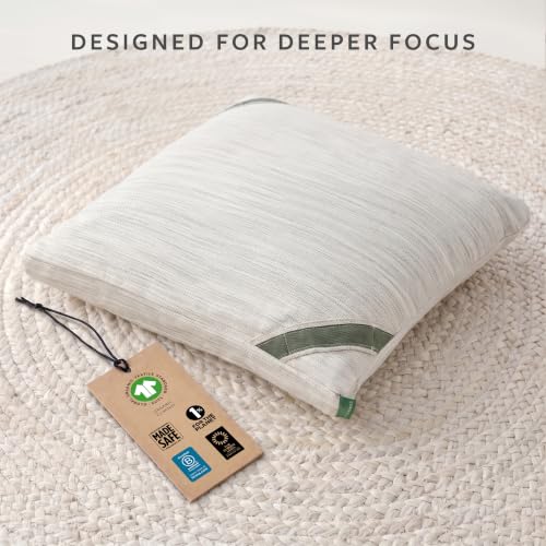 Avocado Organic Yoga Meditation Pillow, GOTS Certified Organic Cotton Cover, Natural Buckwheat Fill - size: Square Meditation