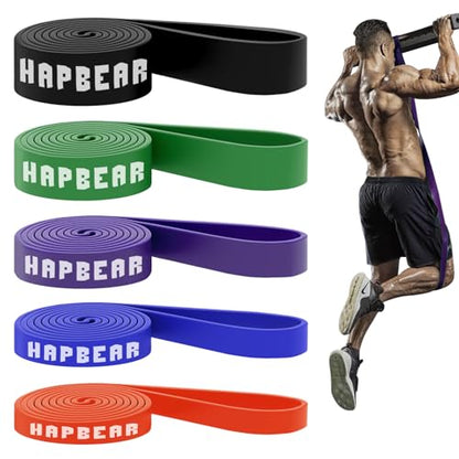 HAPBEAR Pull Up Assistance Bands - Pull Up Bands - Resistance Bands - Exercise Bands Resistance Bands Set of 5 - Workout Bands for Working Out, Stretching, Muscle Training - color: Black