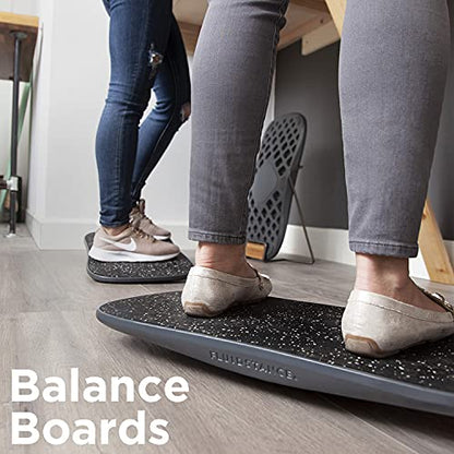 FluidStance Adult Balance Board for Standing Desk - Anti Fatigue USA Made 360 Degree Rocker Wobble Board as Exercise Equipment to Increase Focus & Movement - Sustainable Anti-Slip Plane Standing Board - color: Storm-5