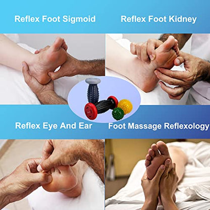 Plantar Fasciitis Relief, Foot Roller & Massager for Plantar Fasciitis, Neuropathy & Reflexology - 2 Foot Massage Roller & Ball (RedGray, Large) - color: Redgray